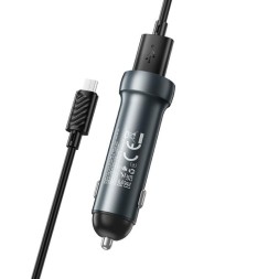 Автомобильное заряд. устр. Hoco Z54 с шнуром Micro 2USB 15W серый
