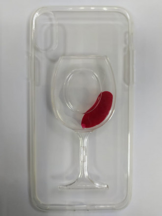 Накладка для iPhone X/XS cиликоновая бокал вина