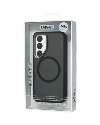 Накладка для Samsung Galaxy S25 iPefet case MagSafe силикон матовый бока черные