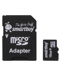 micro SDHC карта памяти Smartbuy 16GB Сlass 10 UHS-I (с адаптером SD)