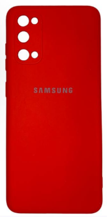  Накладка для Samsung Galaxy S20 Silicone cover без логотипа красная