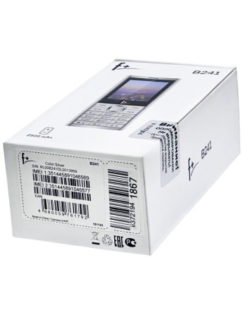  Мобильный телефон F+ B241 2.4"/240x320/2500mAh/2 SIM/MicroSD/ серебристый