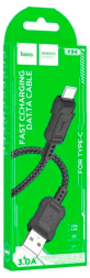 Usb Кабель-зарядка Type-C Hoco X94 Times speed 3A 1м в тканевой оплетке черный