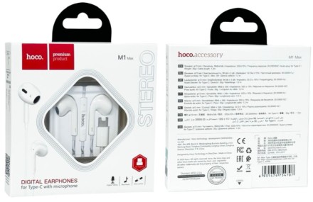  Стереонаушники Hoco M1 Max Type-C с микрофоном 1.2м белый