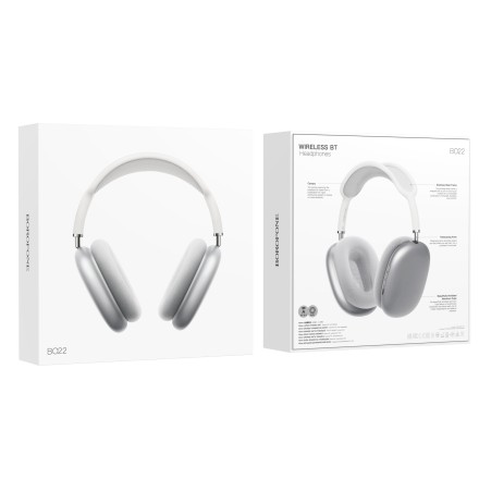  Стереонаушники Bluetooth полноразмерные Borofone BO22 BT5.3/12ч серебристые