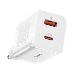 Сетевое зар. устр. Baseus Super Si Pro Quick Charger 1USB/1C 30W EU (CCSUPP-E02) белое