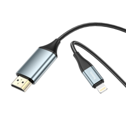 Кабель-переходник Lightning на HDMI Hoco UA15 2м серый