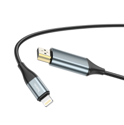 Кабель-переходник Lightning на HDMI Hoco UA15 2м серый