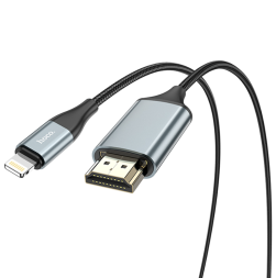 Кабель-переходник Lightning на HDMI Hoco UA15 2м серый