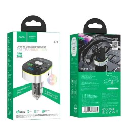 Автомобильное заряд. устр. Hoco E71 + FM-трансмиттер черное