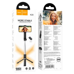 Монопод с пультом ДУ Hoco K20 BT4.2 черный