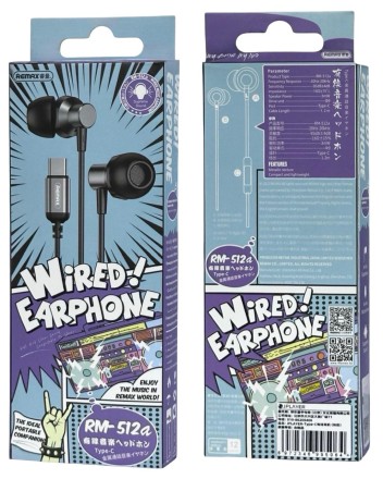  Наушники с микрофоном Remax RM-512a Type-C чёрные