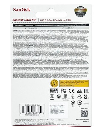  3.1/3.0 USB флеш накопитель SanDisk CZ430 Ultra Fit 64GB (SDCZ430-064G-G46)