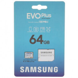 micro SDHC карта памяти Samsung EvoPlus 64GB Class10 с адаптером