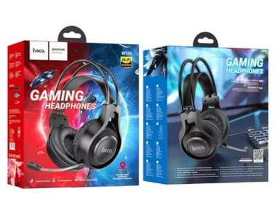  Стереонаушники полноразмерные Hoco W106 Tiger с микрофоном черные