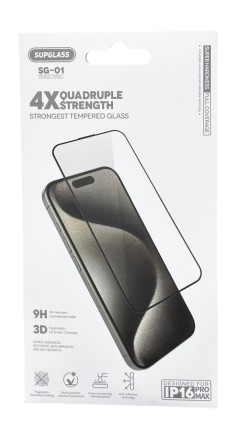  Защитное стекло для i-Phone 16 Pro Max Supglass SG-01 3D чёрное