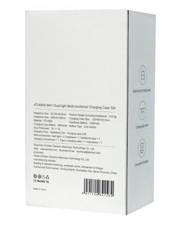  Налобный фонарь ATuMan MH1 Intelligent Multifunction Headlamp (с зарядным кейсом) черный