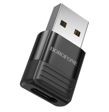  Переходник USB2.0 (папа) на Type-C (мама) Borofone BV18 чёрный