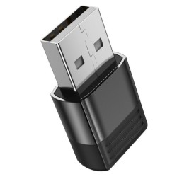 Переходник USB2.0 (папа) на Type-C (мама) Borofone BV18 чёрный