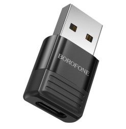 Переходник USB2.0 (папа) на Type-C (мама) Borofone BV18 чёрный