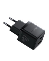 Сетевое зар. устр. Baseus Palm Fast Charger 1USB/1C 20W кабель T-C на T-C (P10111608113-01) черное