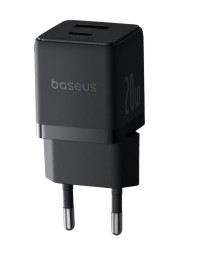Сетевое зар. устр. Baseus Palm Fast Charger 1USB/1C 20W кабель T-C на T-C (P10111608113-01) черное