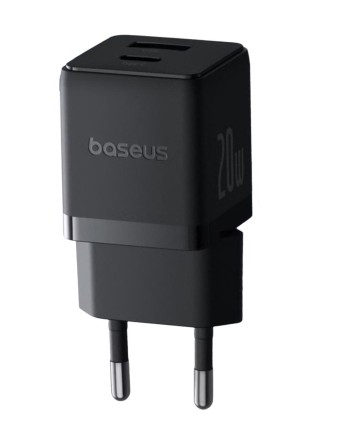  Сетевое зар. устр. Baseus Palm Fast Charger 1USB/1C 20W кабель T-C на T-C (P10111608113-01) черное