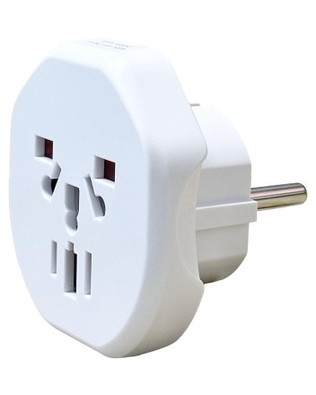  Универсальное переходник для розетки с китайской вилки Europe/UK/USA/AUST белый