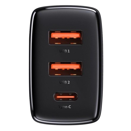  Сетевое зар. устр. Baseus Super Si Quick Charger 2USB/1C 30W EU CCXJ-E01 черное
