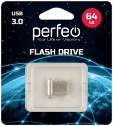 3.0 USB флеш накопитель Perfeo 64GB M06 металлическая