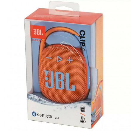 Bluetooth колонка JBL Clip 4 BT5.0/500mAh/6ч/5Вт/IP67 оранжевая Оригинал