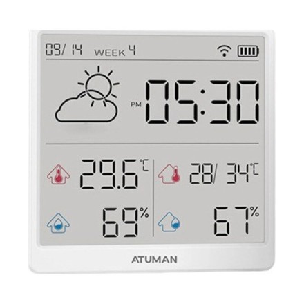  Датчик температуры и влажности ATuMan Duka TH3 EU белый