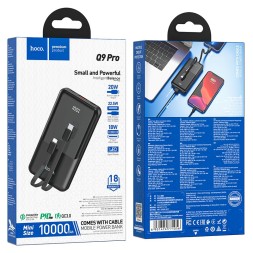 Powerbank Hoco Q9 Pro 10000mAh с кабелем Type-C 22.5W/iP PD20W Черный