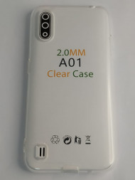 Чехол-накладка силикон 2.0мм Samsung Galaxy A01 прозрачный