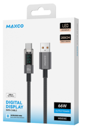 Usb Кабель-зарядка Type-C Maxco MS03C LED 66W 2м черный