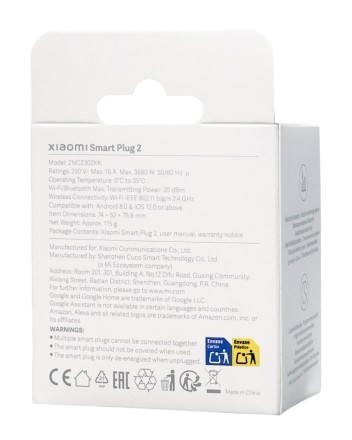  Умная розетка Xiaomi Smart Plug 2 (ZNCZ302KK) Global белая