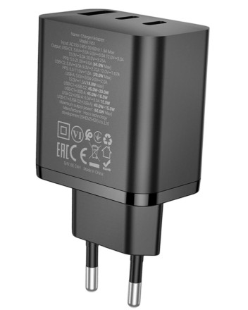  Сетевое зар. устр. Hoco N51 1USB/2С 65W черное
