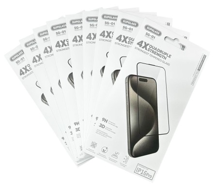 Защитное стекло для i-Phone 16 Pro/17 Supglass SG-01 3D чёрное