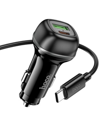  Автомобильное заряд. устр. Hoco Z58A с шнуром Type-C на Type-C 1USB/1C 18W/30W серый
