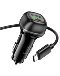 Автомобильное заряд. устр. Hoco Z58A с шнуром Type-C на Type-C 1USB/1C 18W/30W серый