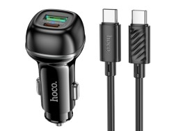Автомобильное заряд. устр. Hoco Z58A с шнуром Type-C на Type-C 1USB/1C 18W/30W серый