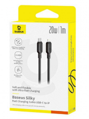 Кабель-зарядка Type-C на Lightning Baseus Silky Series 20W 1м (P10377700113-00) черный