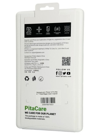  Накладка для i-Phone 14 Pro Max 6.7&quot; Pitaka Magez Case 3 черно-серый, кевлар(арамид)