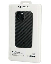 Накладка для i-Phone 14 Pro Max 6.7" Pitaka Magez Case 3 черно-серый, кевлар(арамид)