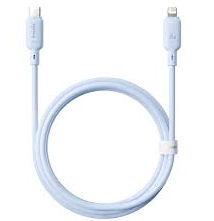 Кабель-зарядка Type-C на Lightning Baseus Silky Series 20W 1м (P10377700313-00) голубой