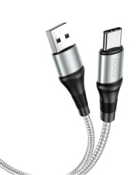 Usb Кабель-зарядка Type-C Hoco X50 Excellent 3A 1м в тканевой оплётке серый