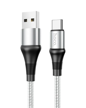  Usb Кабель-зарядка Type-C Hoco X50 Excellent 3A 1м в тканевой оплётке серый