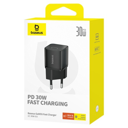  Сетевое зар. устр. Baseus GaN5S Fast Charger 1C 30W P10162504113-00 черное