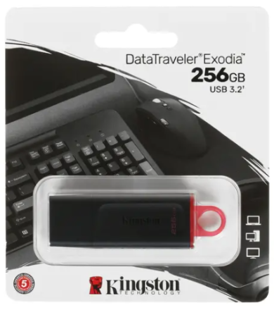  3.0/3.2 USB флеш накопитель Kingston DataTraveler Exodia 256GB (DTX/256GB) черный