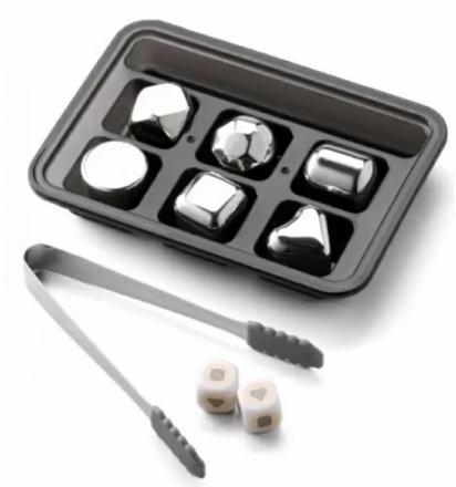  Охлаждающие камни для напитков Circle Joy Ice Cubes CJ- BK02 6шт серебро